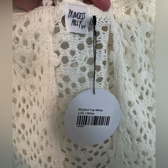 Princess Polly Bleylack Crochet Halter Top in White - Picture 5 of 6